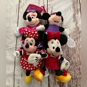 FOUR MINNIE MOUSE PLUSHIES